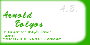 arnold bolyos business card