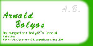 arnold bolyos business card